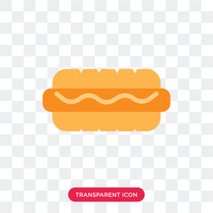 Hot dog vector icon isolated on transparent background, Hot dog logo design