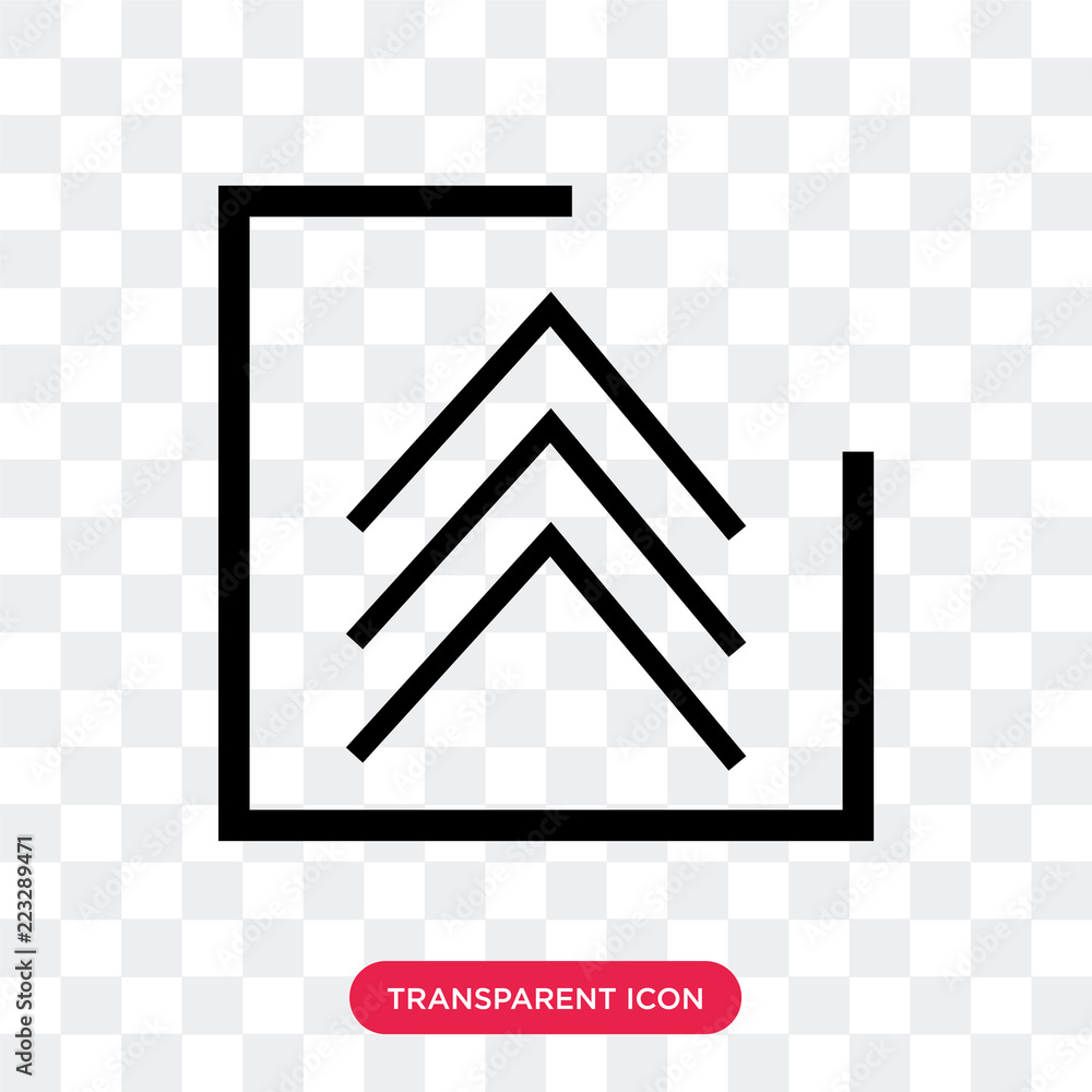Poster up arrow vector icon isolated on transparent background, up arrow logo design