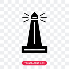 Lighthouse vector icon isolated on transparent background, Lighthouse logo design