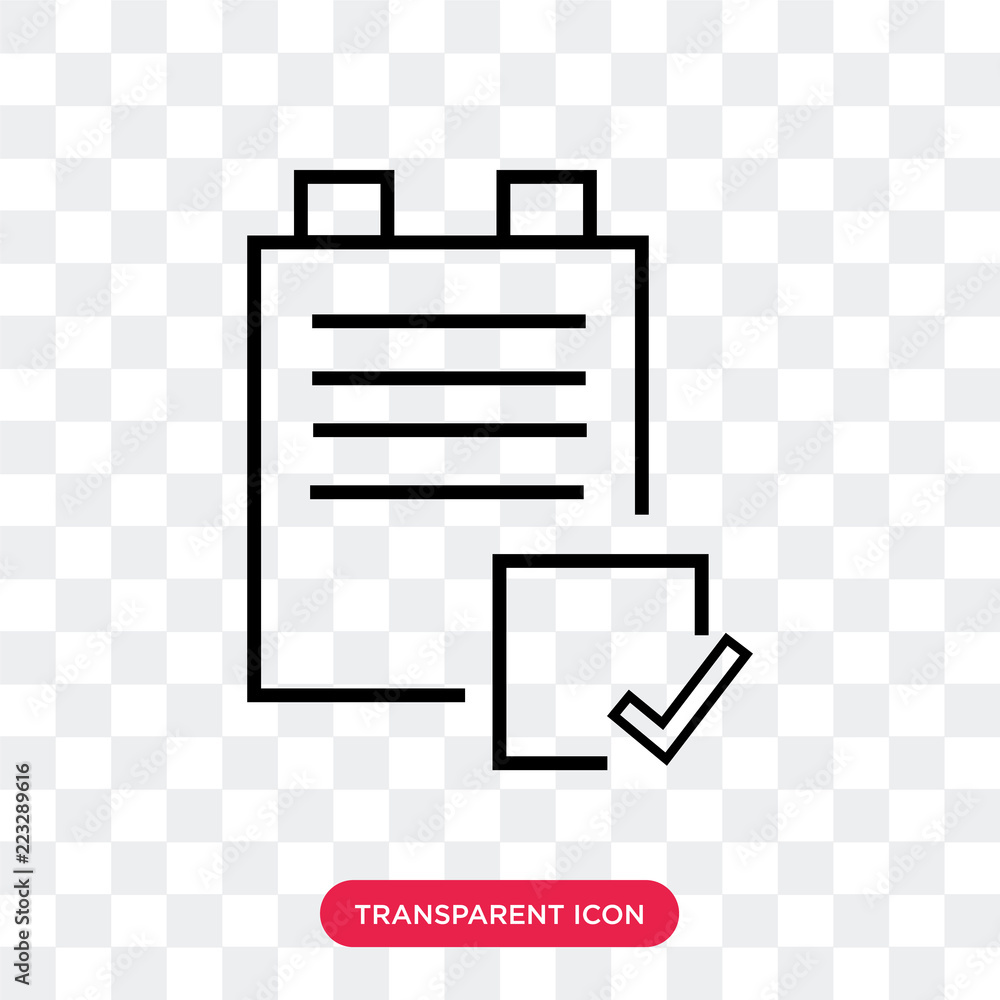 Poster check list vector icon isolated on transparent background, check list logo design