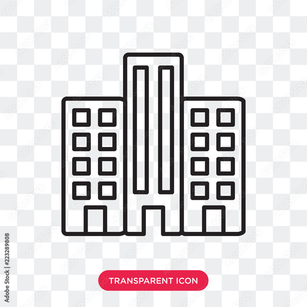 Poster building vector icon isolated on transparent background, building logo design