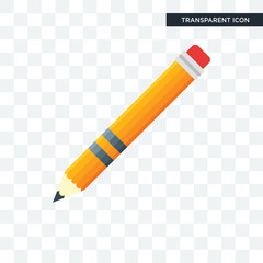 Pencil vector icon isolated on transparent background, Pencil logo design