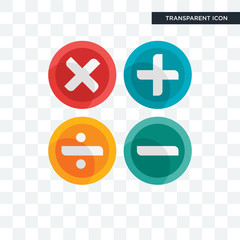 Fototapeta premium Maths vector icon isolated on transparent background, Maths logo design