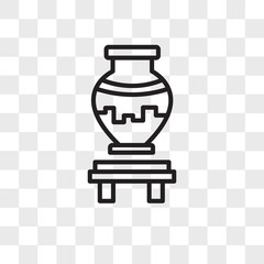 Vase vector icon isolated on transparent background, Vase logo design