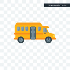 School bus vector icon isolated on transparent background, School bus logo design