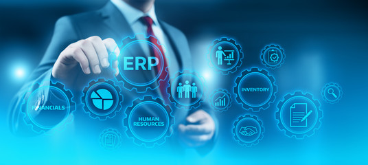 Enterprise Resource Planning ERP Corporate Company Management Business Internet Technology Concept