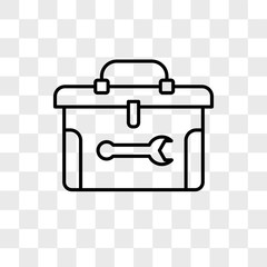 Toolbox vector icon isolated on transparent background, Toolbox logo design