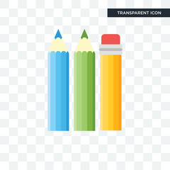 Pencils vector icon isolated on transparent background, Pencils logo design