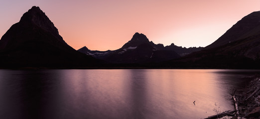 Sunset over Swiftcurrent Lake, Glacier National Park, Montana