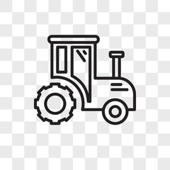 Tractor vector icon isolated on transparent background, Tractor logo design