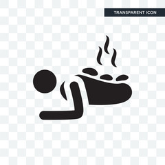 Hot Stones vector icon isolated on transparent background, Hot Stones logo design
