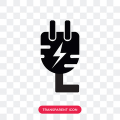 Obraz premium Plug vector icon isolated on transparent background, Plug logo design