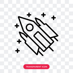 Rocket vector icon isolated on transparent background, Rocket logo design