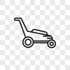 Lawnmower vector icon isolated on transparent background, Lawnmower logo design