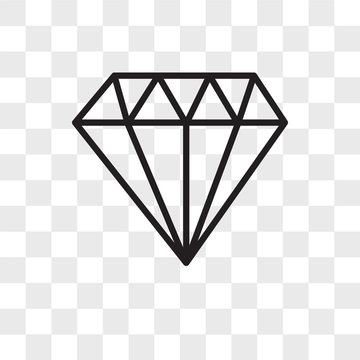 Diamond vector icon isolated on transparent background, Diamond logo design