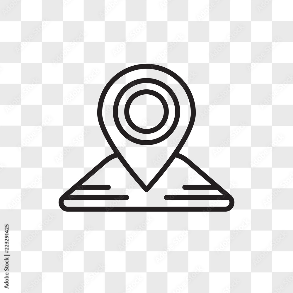 Poster map vector icon isolated on transparent background, map logo design
