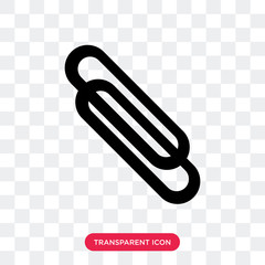 Paperclip vector icon isolated on transparent background, Paperclip logo design