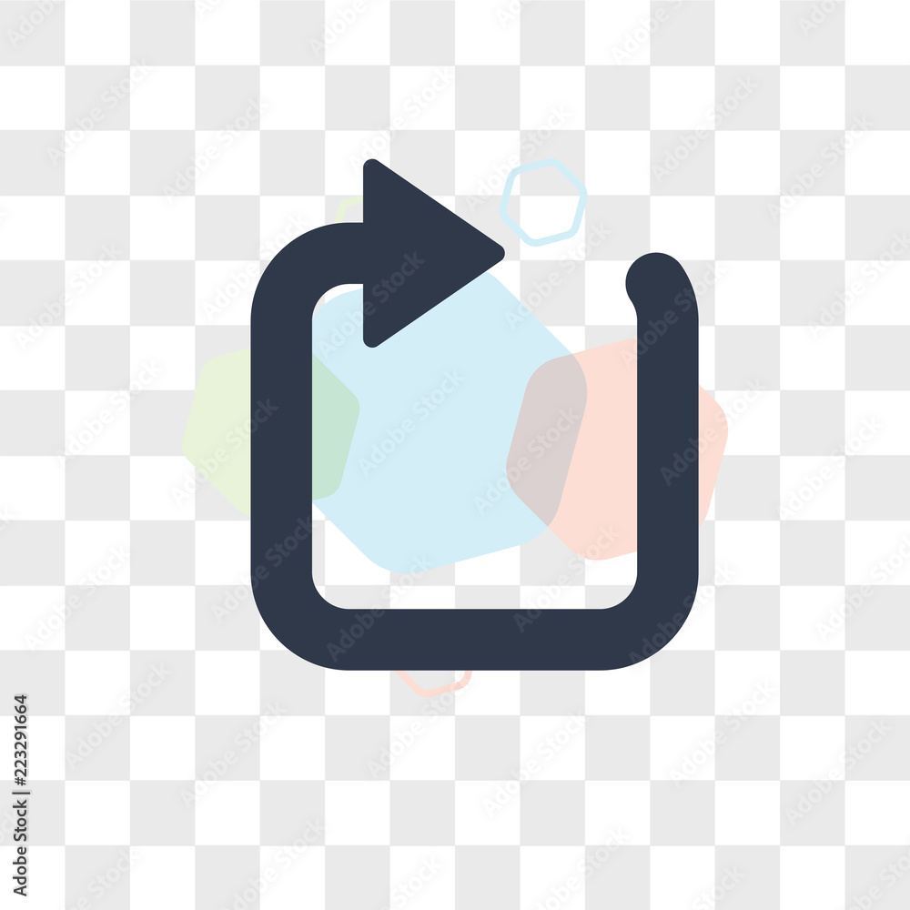 Poster reload vector icon isolated on transparent background, reload logo design