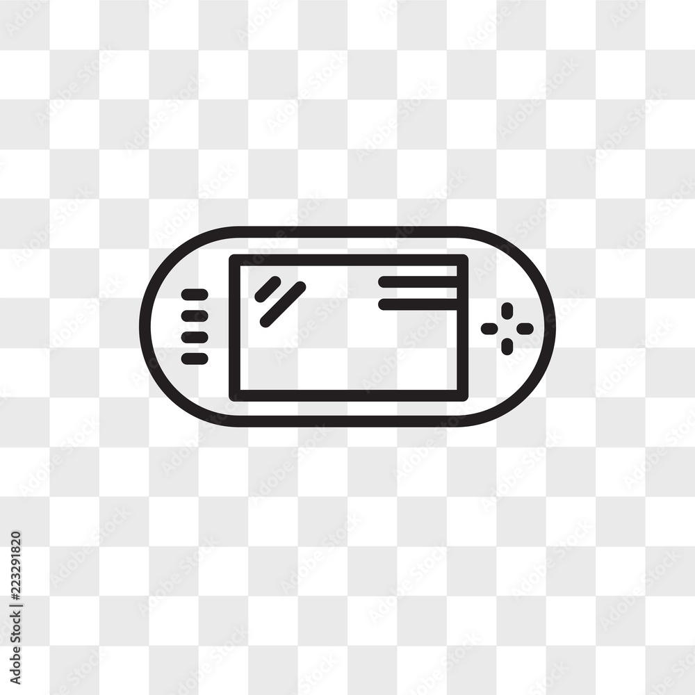 Poster portable video game console vector icon isolated on transparent background, portable video game cons