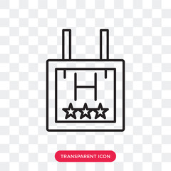 Obraz premium Hotel vector icon isolated on transparent background, Hotel logo design