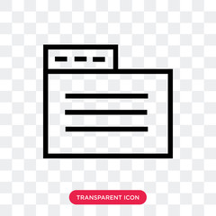 Folder vector icon isolated on transparent background, Folder logo design