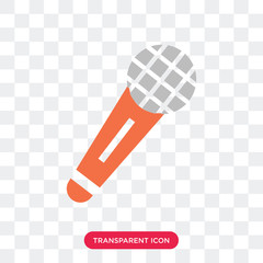 Microphone vector icon isolated on transparent background, Microphone logo design