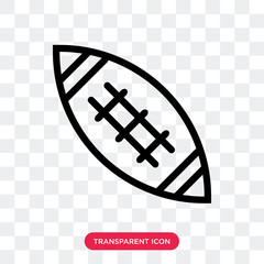 American football ball vector icon isolated on transparent background, American football ball logo design