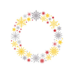 Wreath Snowflakes. New Year or Christmas Frame.