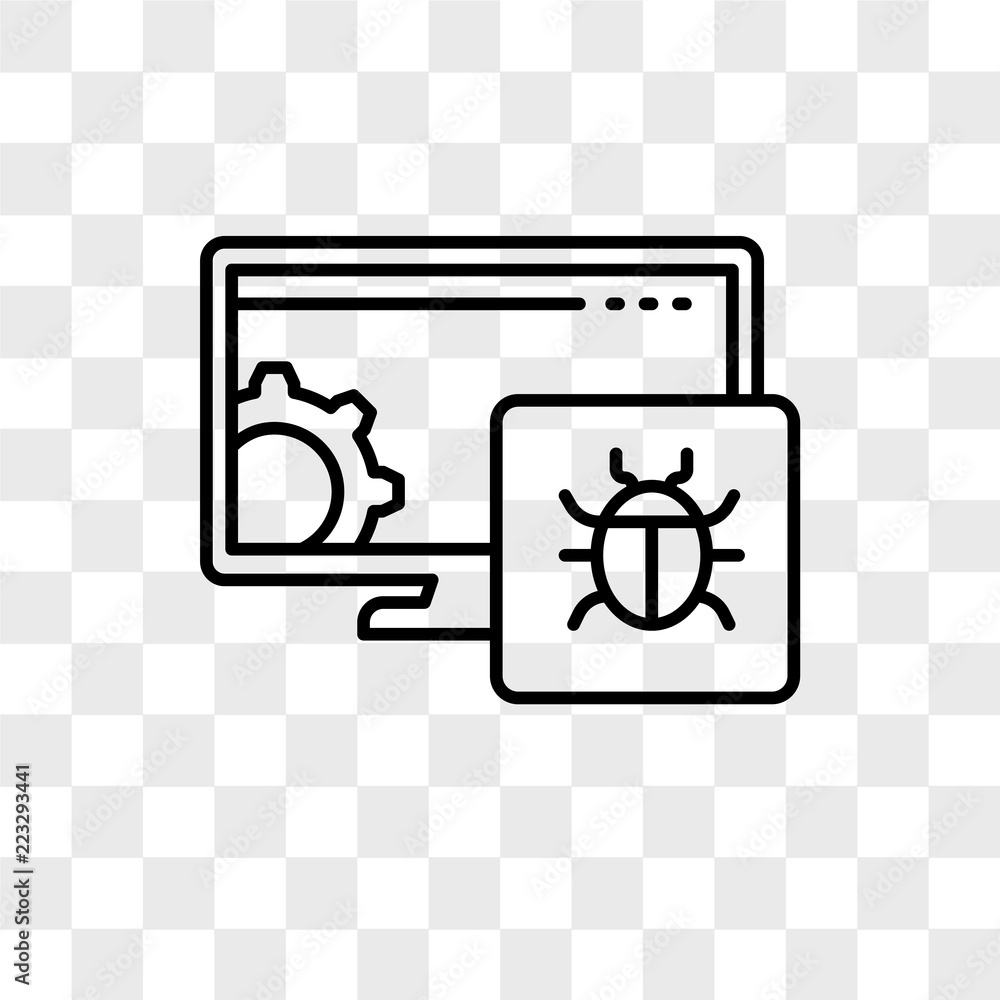 Poster bug vector icon isolated on transparent background, bug logo design