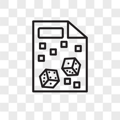 Yahtzee vector icon isolated on transparent background, Yahtzee logo design