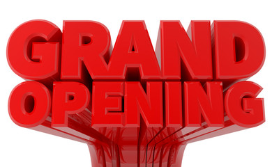 3D GRAND OPENING word on white background 3d rendering