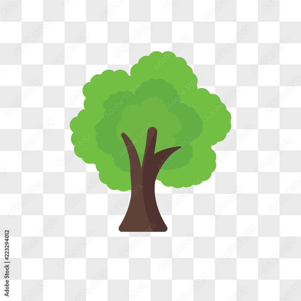 Poster tree vector icon isolated on transparent background, tree logo design