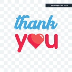 thank you vector icon isolated on transparent background, thank you logo design