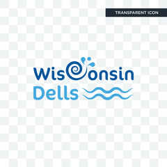 wisconsin dells vector icon isolated on transparent background, wisconsin dells logo design
