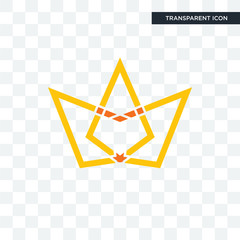 crown vector icon isolated on transparent background, crown logo design
