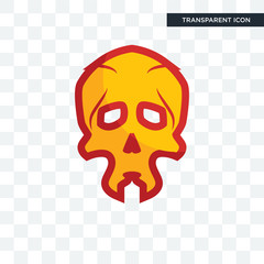 skull vector icon isolated on transparent background, skull logo design