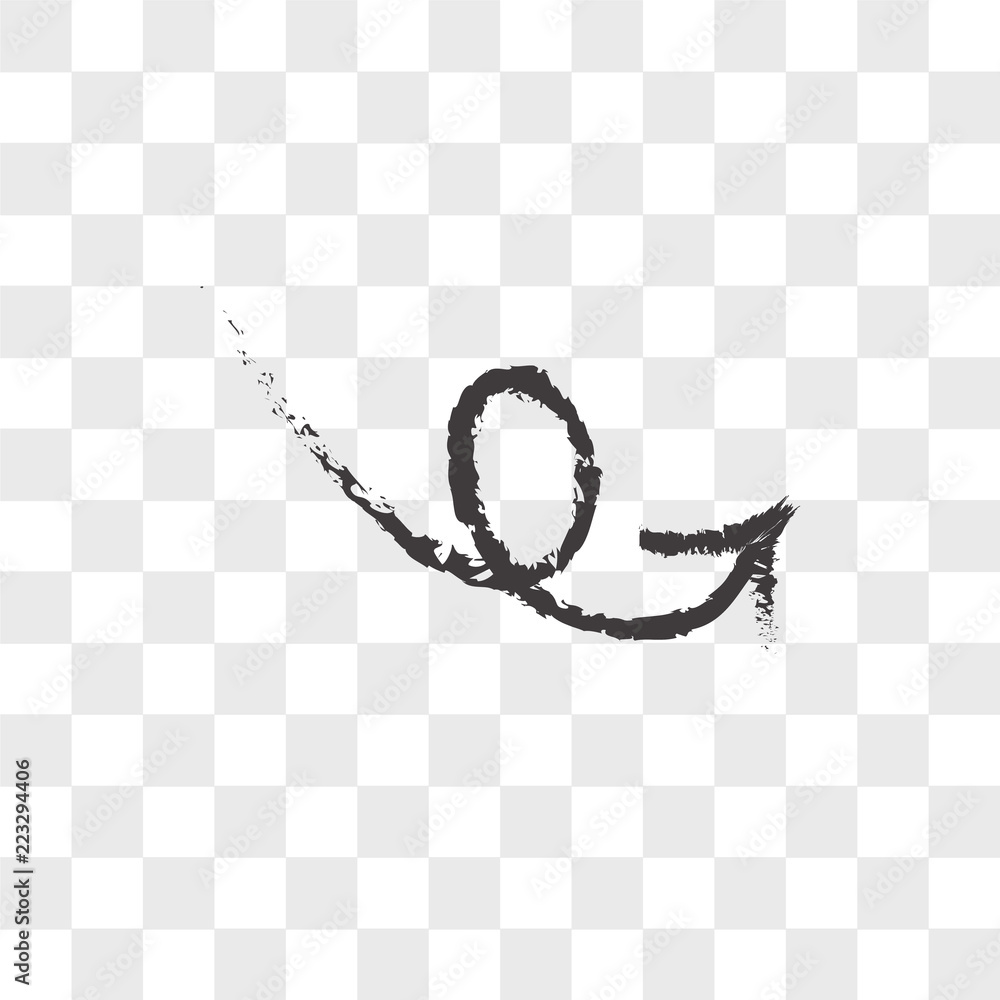 Poster sketched arrow vector icon isolated on transparent background, sketched arrow logo design