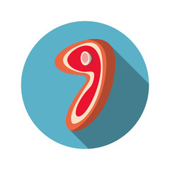 Steak icon.Vector illustration.Cartoon style.Flat design.