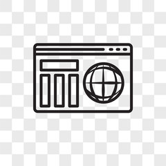 Browser vector icon isolated on transparent background, Browser logo design
