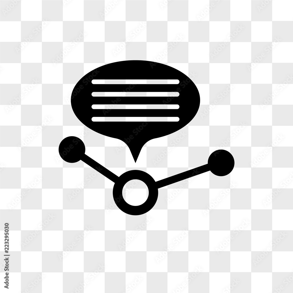 Poster speech bubble vector icon isolated on transparent background, speech bubble logo design