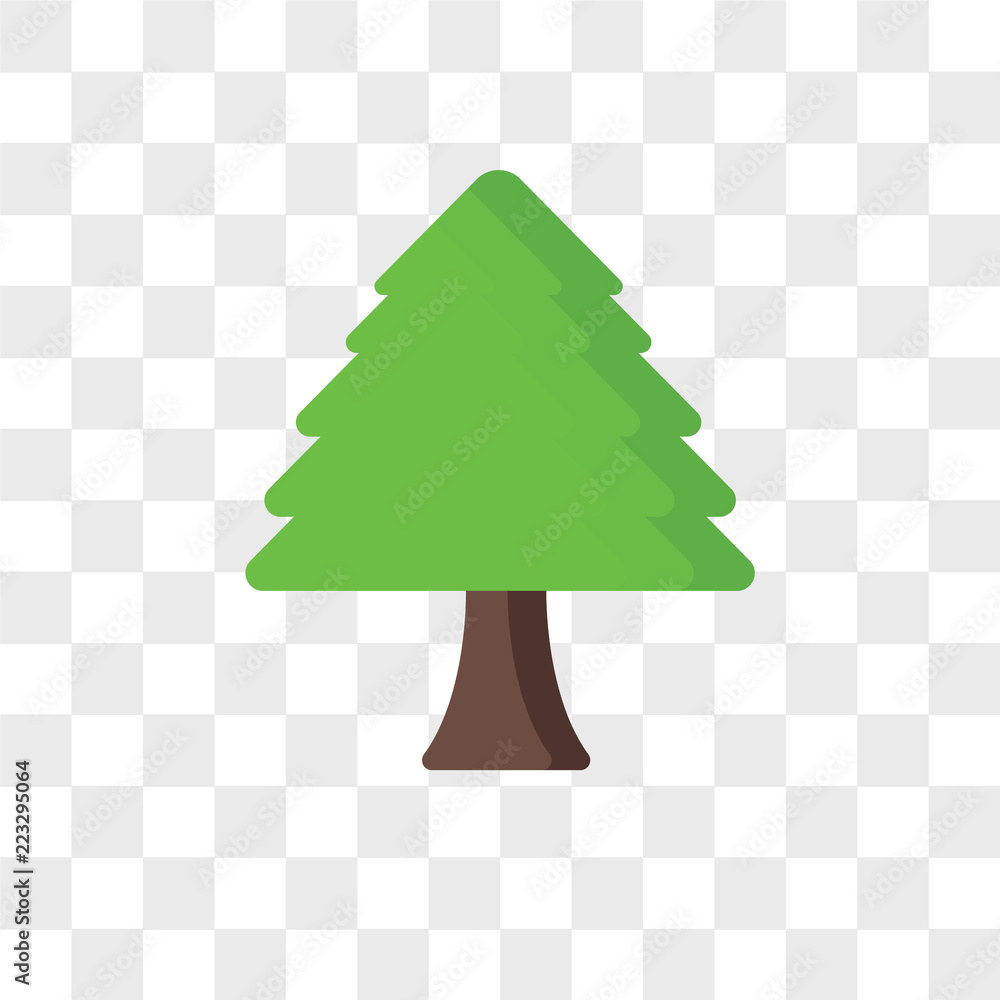 Poster tree vector icon isolated on transparent background, tree logo design