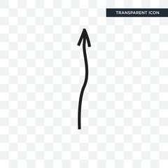 Up arrow vector icon isolated on transparent background, Up arrow logo design