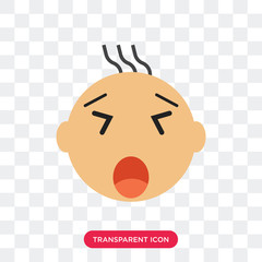 Yawning smile vector icon isolated on transparent background, Yawning smile logo design