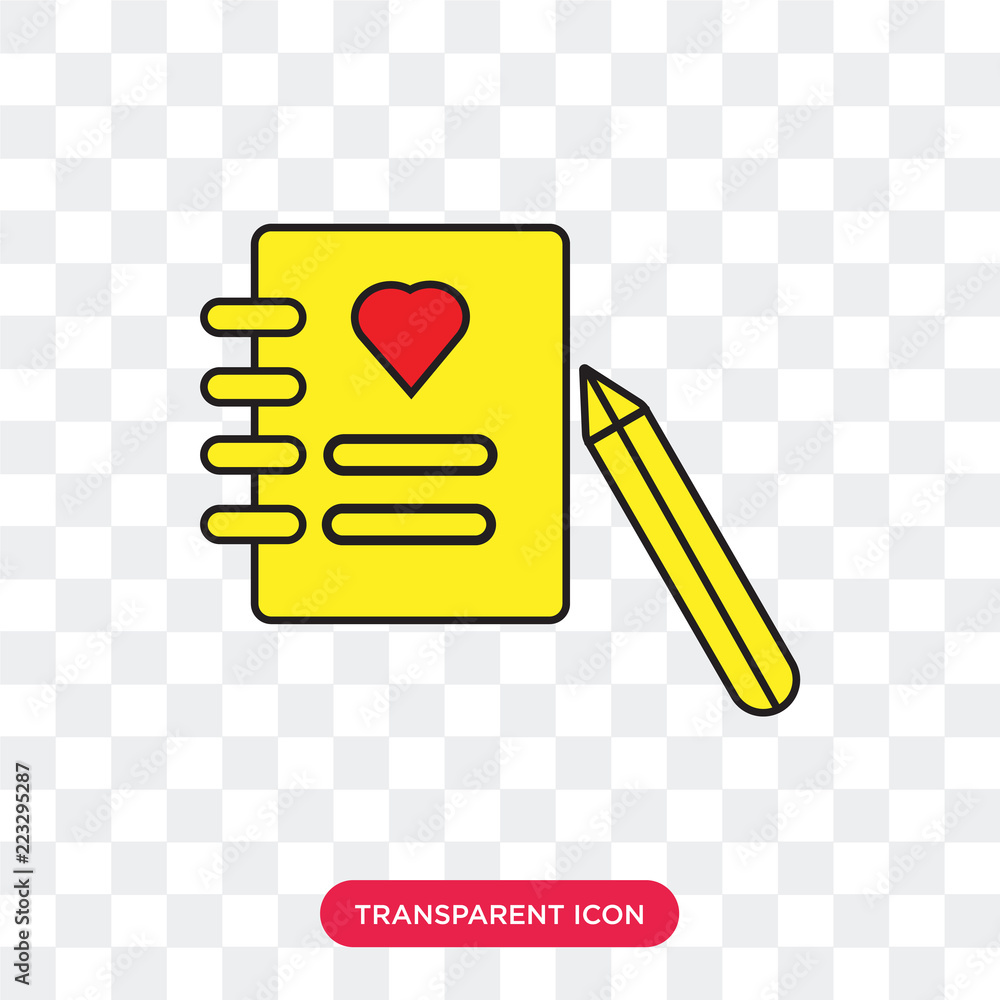 Poster notebook vector icon isolated on transparent background, notebook logo design