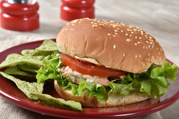 Tuna Burger on a Sesame Seed Bun