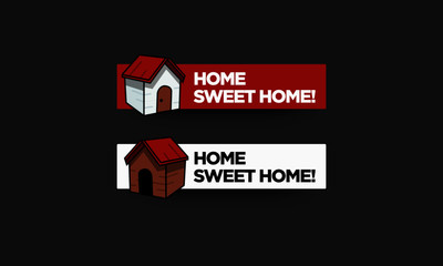 Home Sweet Home Sign With Simple House Vector Illustration 