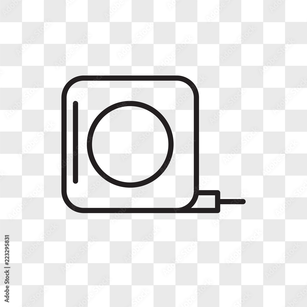 Poster measuring tape vector icon isolated on transparent background, measuring tape logo design
