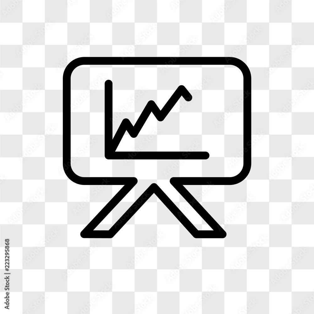 Poster chart vector icon isolated on transparent background, chart logo design