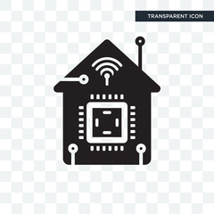Smart home vector icon isolated on transparent background, Smart home logo design