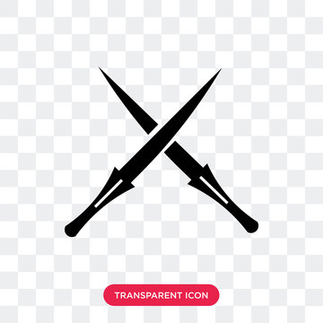 Sword vector icon isolated on transparent background, Sword logo design